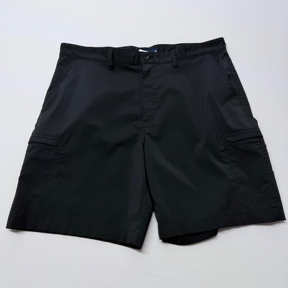 Chaps Golf Mens Performance Cargo Shorts Black Size 38 Stretch Wicking Solid